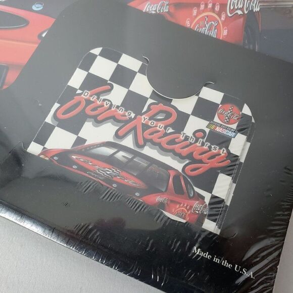 Vtg 2001 Coca Cola Nascar Racing Placemat Coaster Set Fans Man Cave Tail Gating - Picture 2 of 3